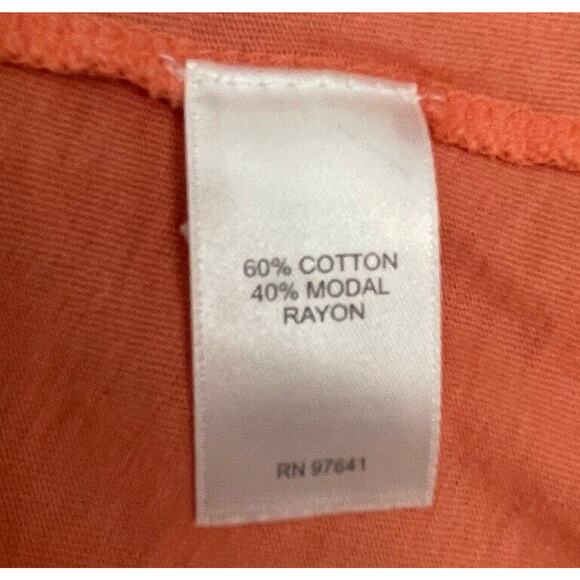 Pure Jill Elliptical Layered Top Peach Dude Petite Medium Cotton/Modal Blend - Picture 6 of 7